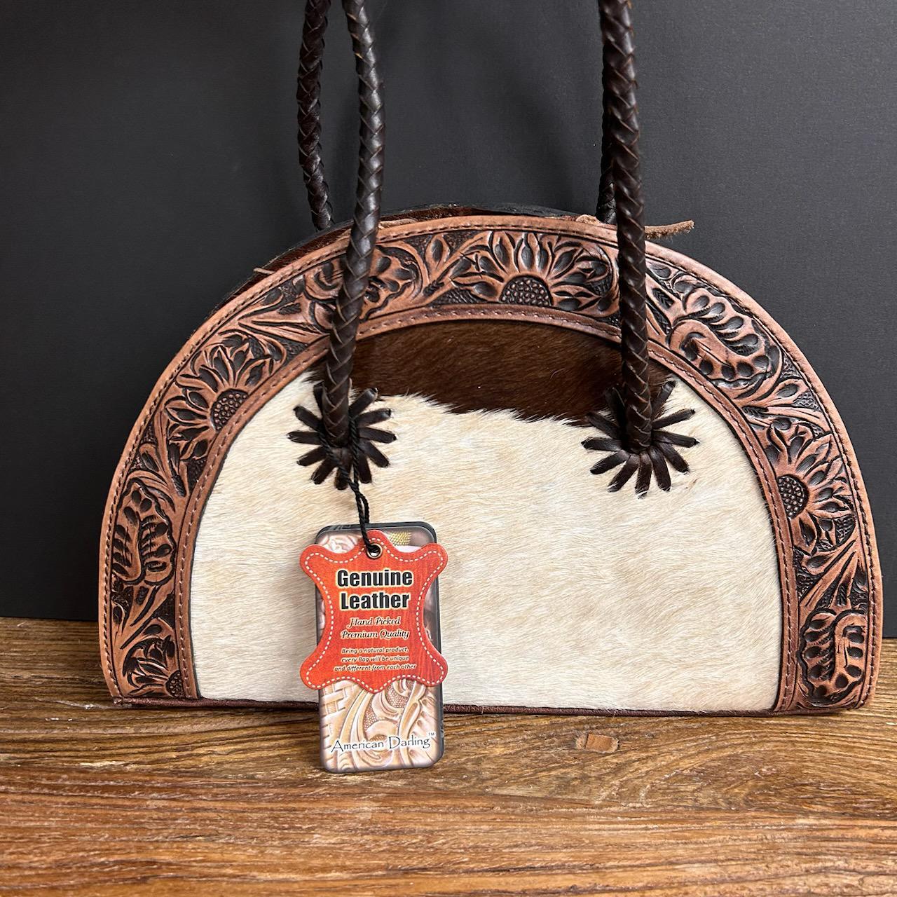 American Darling Half Moon Cowhide Purse